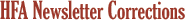 HFA Newsletter Corrections title image